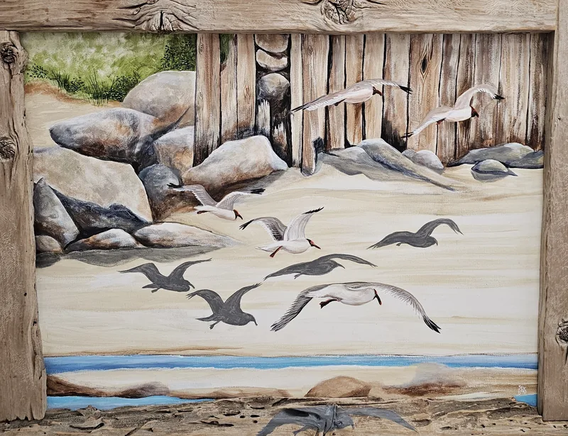 Gull Shadows at Sta. 12 - $4,200.00 by Steve Bond, original artwork