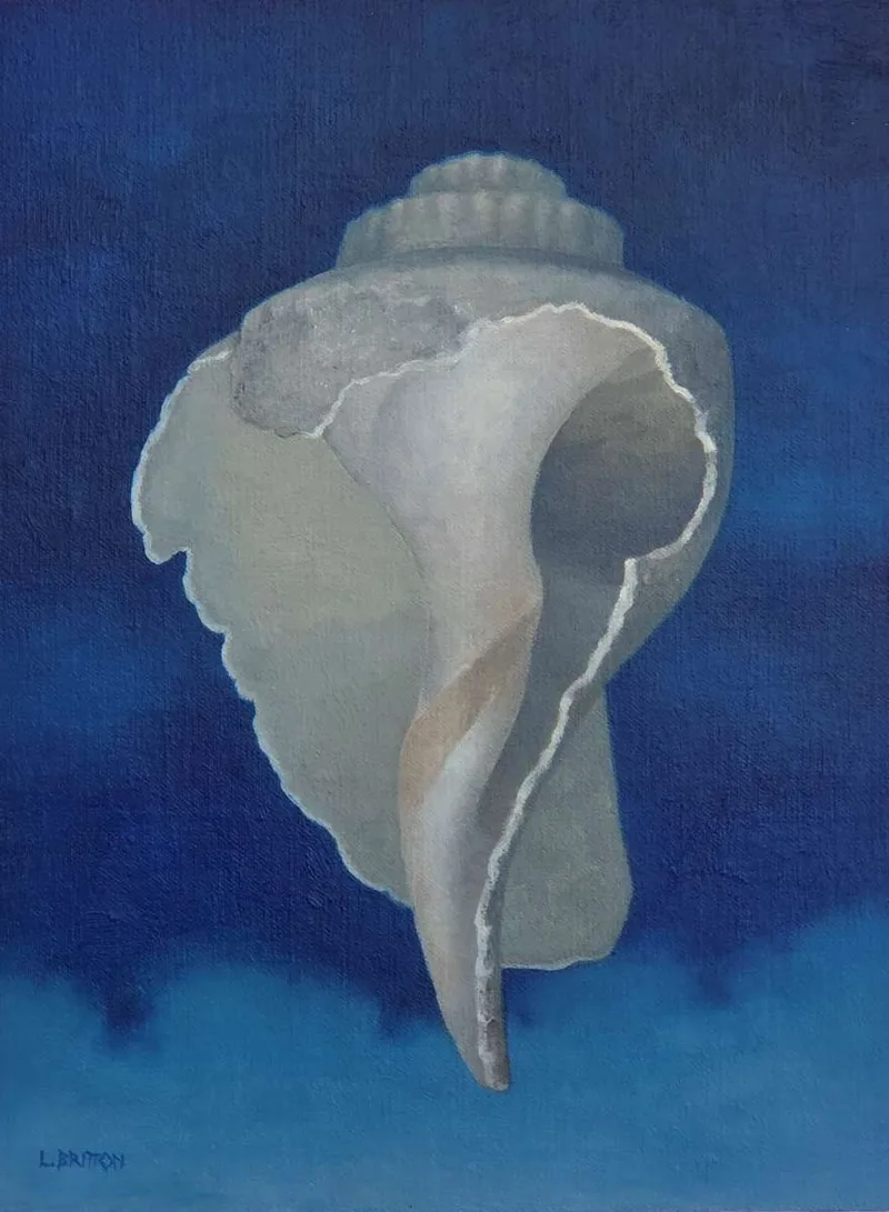 White Shell at Night by Louise Britton, oil on linen panel